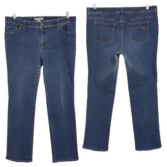 Chicos Jeans 2.5 Short (14) 36x28 Mid Wash/Rise Straight Stretch Denim Staple - Picture 1 of 13